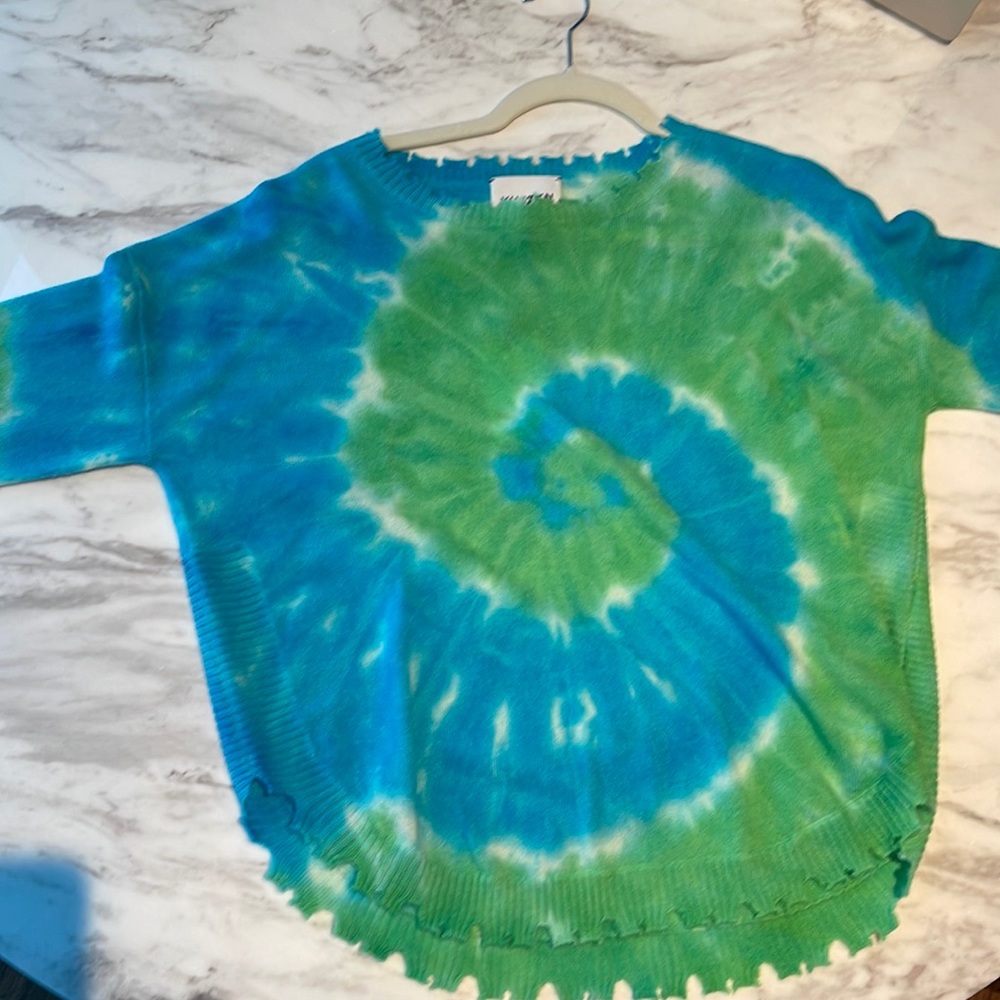 Tie dye Blue/Green cashmere sweater